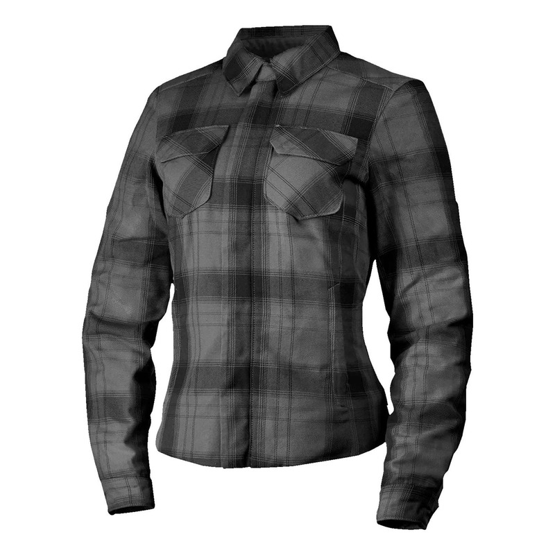 Surchemise moto femme Icon Fallblock Flannel™ Woman noir/gris