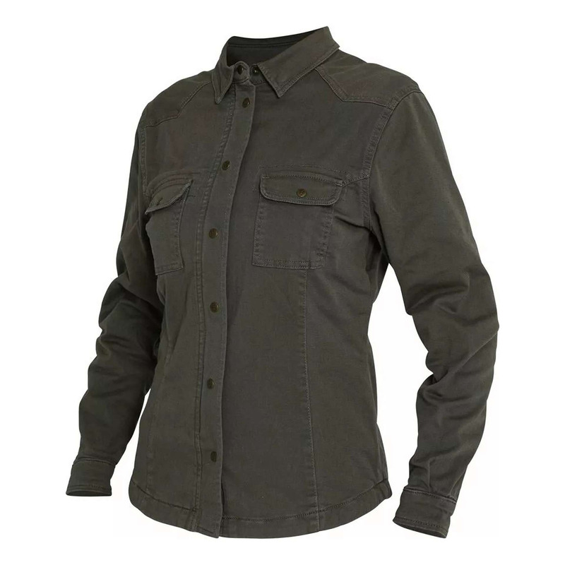 Surchemise moto femme John Doe Motoshirt olive