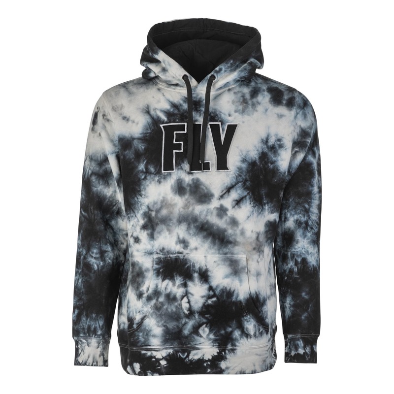 Sweat à capuche Fly Racing Tie-Dye noir/blanc- S