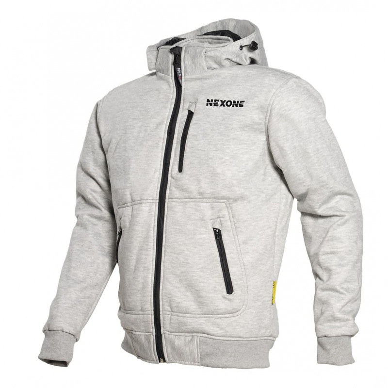 Sweat à capuche moto zippé Nexone gris