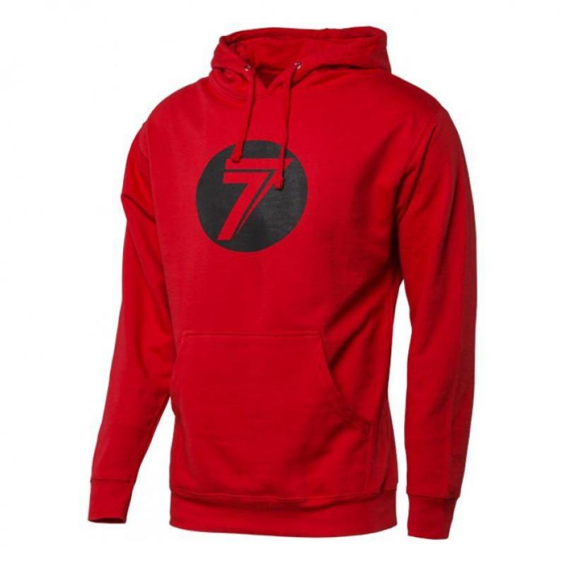 Sweat à capuche Seven Dot rouge- XL