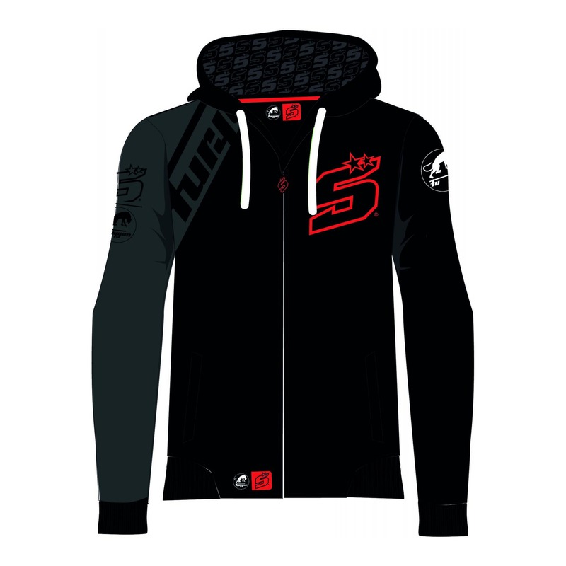 Sweat à capuche zipé Furygan JZ5 Zarco noir/gris chiné- S