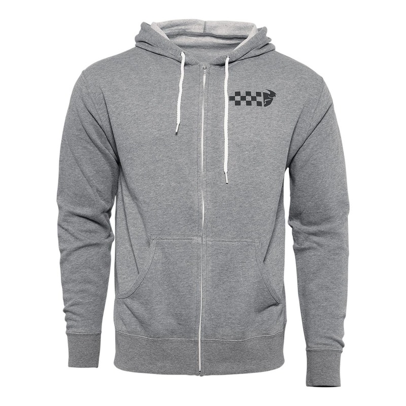 Sweat à capuche zippé Thor Checkers gris- S