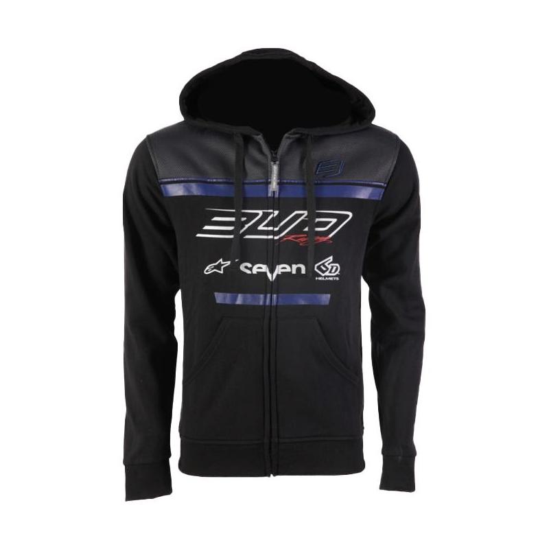 Sweat à capuche zippé Bud Racing Team 19 bleu/noir- M