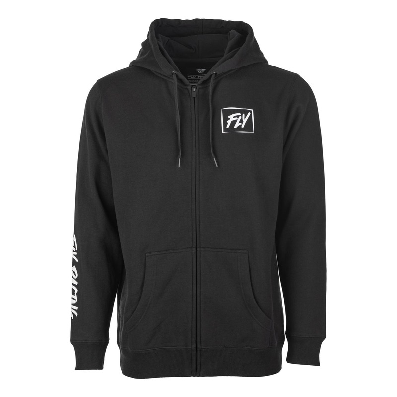 Sweat à capuche zippé Fly Racing Lite Zip Up noir/blanc- S