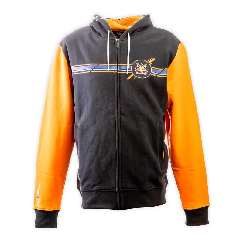 Sweat capuche Kini Red Bull Stripes gris/orange- S