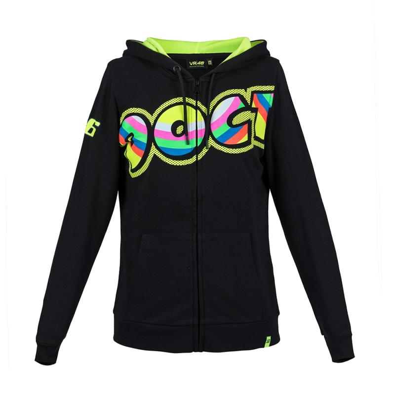 Sweat zip capuche femme VR46 Valentino Rossi Doc noir 2018- XL