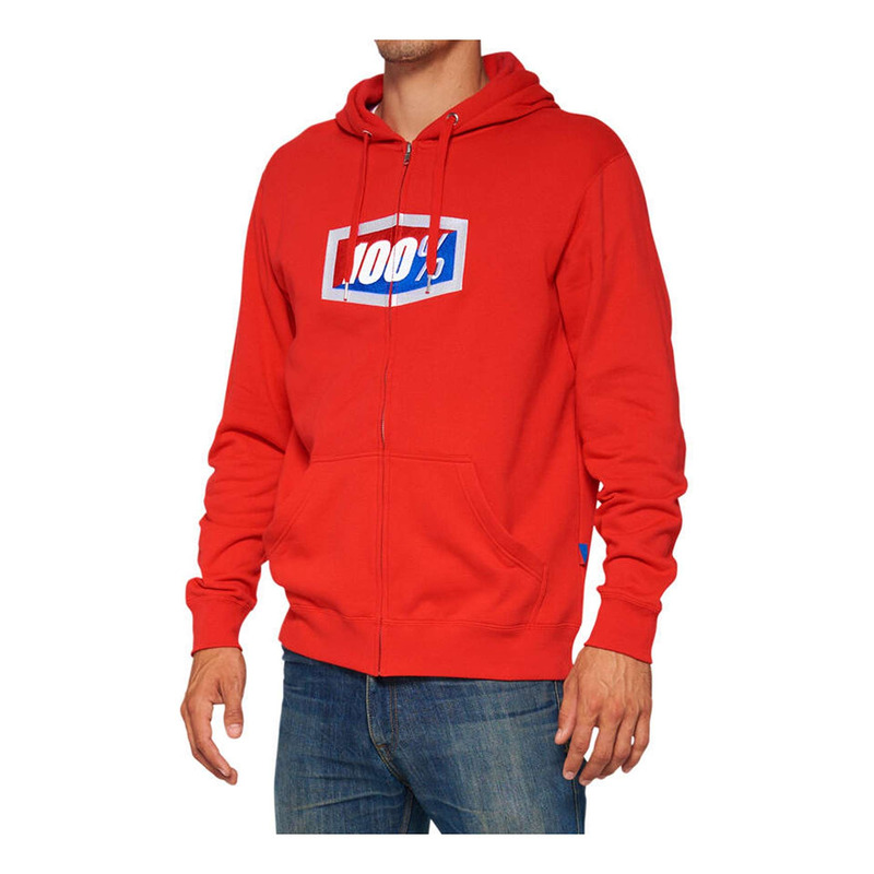 Sweat zippÃ© Ã  capuche 100Â % Official rouge- S