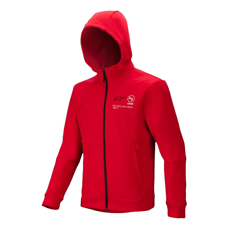 Sweat zippé à capuche Alpinestars Racer MX bright red