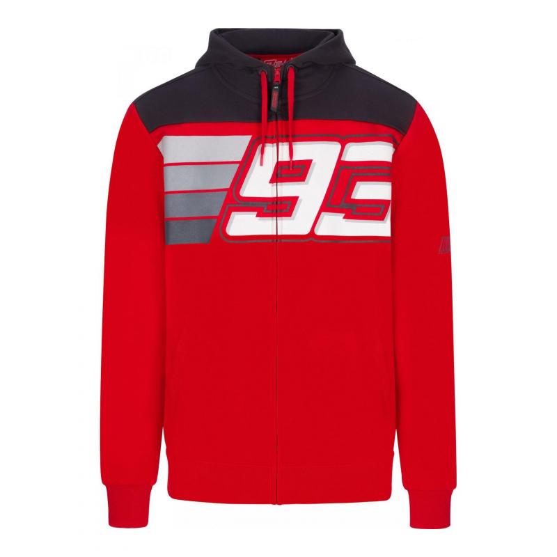 Sweat zippé à capuche Marc Marquez 93 Stripes rouge