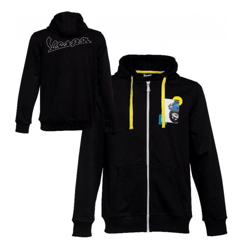 Sweat zippé à capuche Vespa Heritage noir