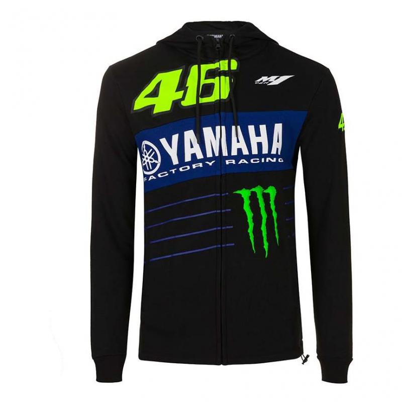 Sweat zippé à capuche VR46 Dual Sponsors noir 2020- S