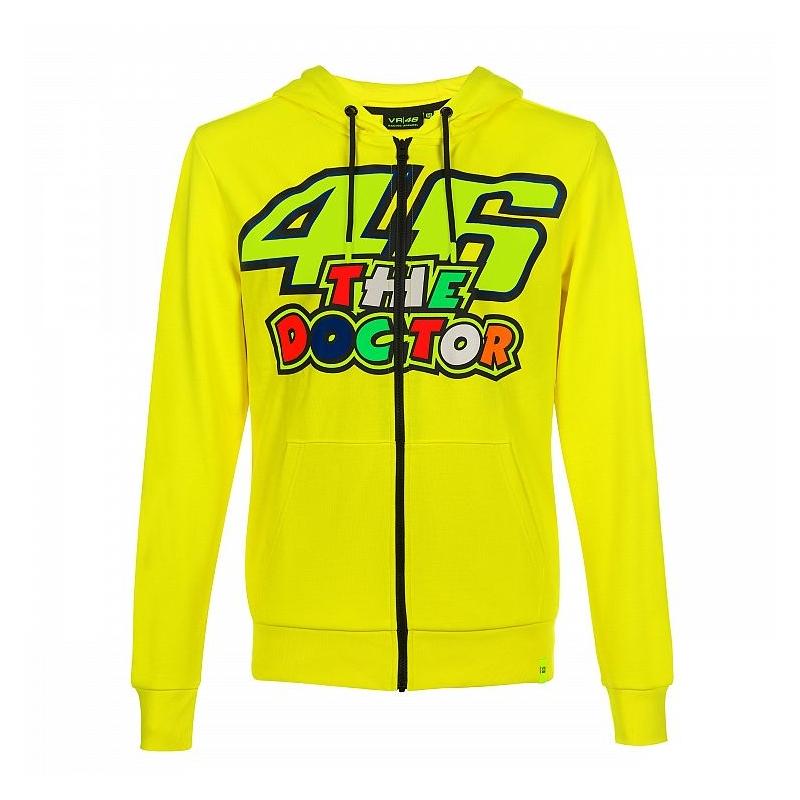 Sweat zippé à capuche VR46 Valentino Rossi The Doctor jaune 2019- S