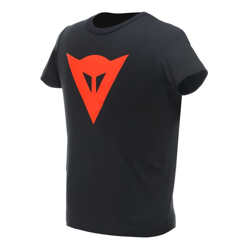 T-Shirt enfant Dainese Logo Kid noir/rouge fluo