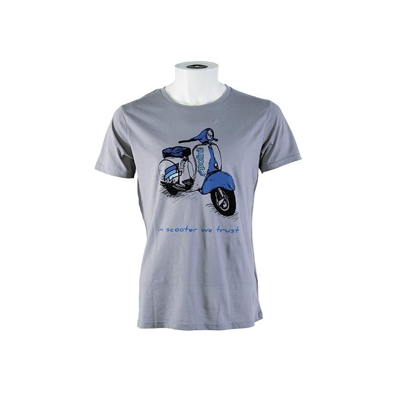 T-shirt homme Polini Scooter gris