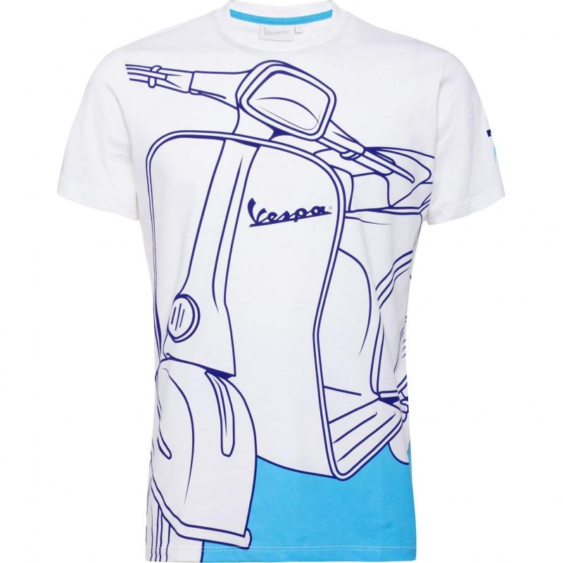 T-shirt homme Vespa 70 Years Young blanc/bleu- XXL