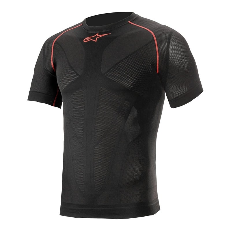T-shirt technique manches courtes Alpinestars Ride Tech v2 noir/rouge