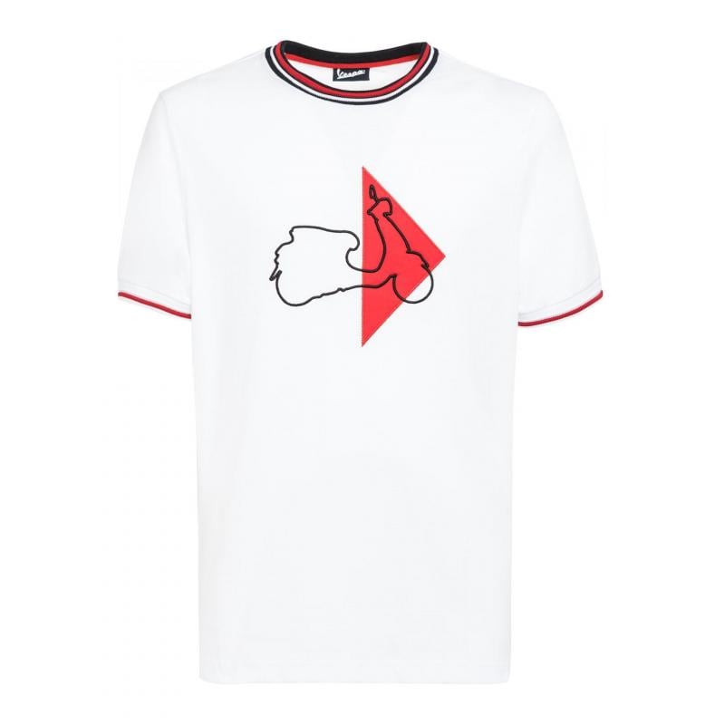 T-shirt Vespa Modernist blanc/rouge