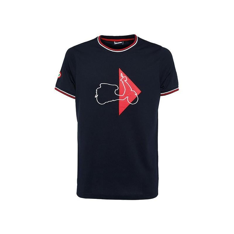 T-shirt Vespa Modernist bleu/rouge