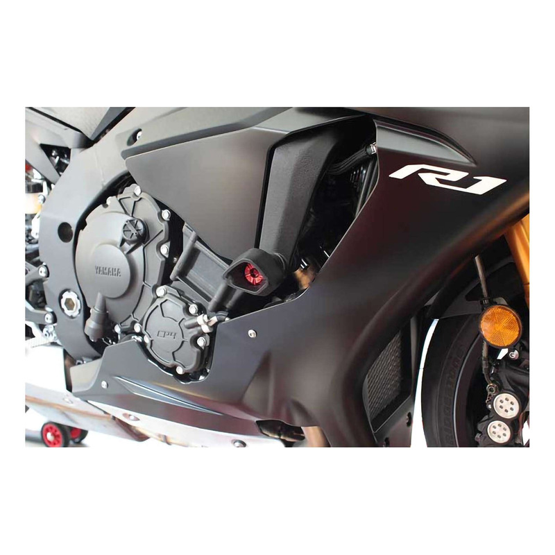 Tampons de protection Evotech Defender rouges Yamaha YZF-R1 15-25