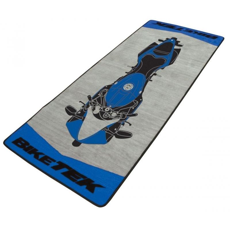Tapis de garage BikeTek Serie 2 Yamaha bleu