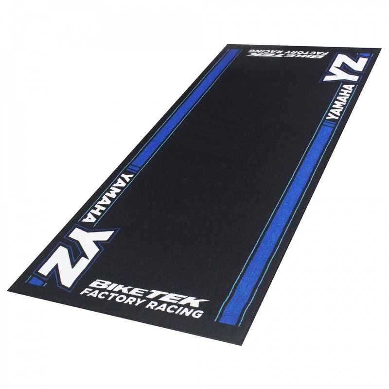 Tapis de garage BikeTek Serie 5 Yamaha YZ noir/bleu 190x80cm