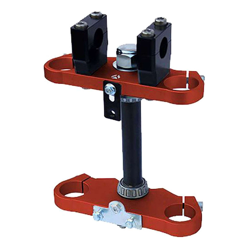 Té de Fourche Complet avec Pontets YCF Rouge Largeur 135mm pour YCF 50A / 50E