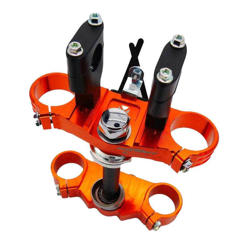 Té de Fourche Complet YCF Orange avec Pontets - Ø 48 / 48mm Largeur 170mm