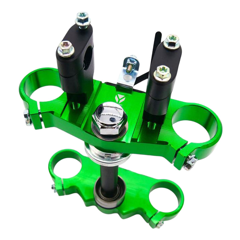 Té de Fourche Complet YCF Vert avec Pontets 1 Vis - Ø 45 / 48mm Largeur 160mm