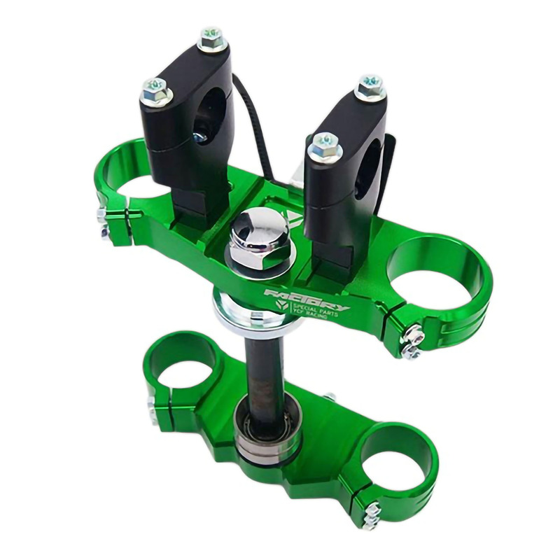 Té de Fourche Complet YCF Vert avec Pontets - Ø 48 / 48mm Largeur 160mm