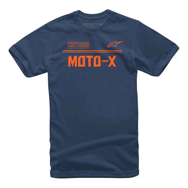 Tee-shirt Alpinestars Moto-X navy/orange- S