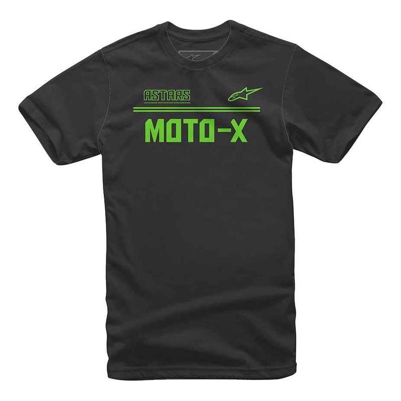 Tee-shirt Alpinestars Moto-X noir/vert- S