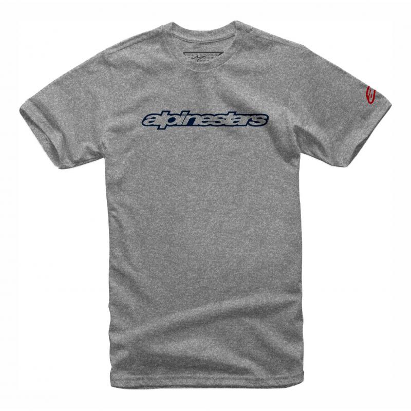 Tee-shirt Alpinestars Wordmark grey heather/navy/rouge- S