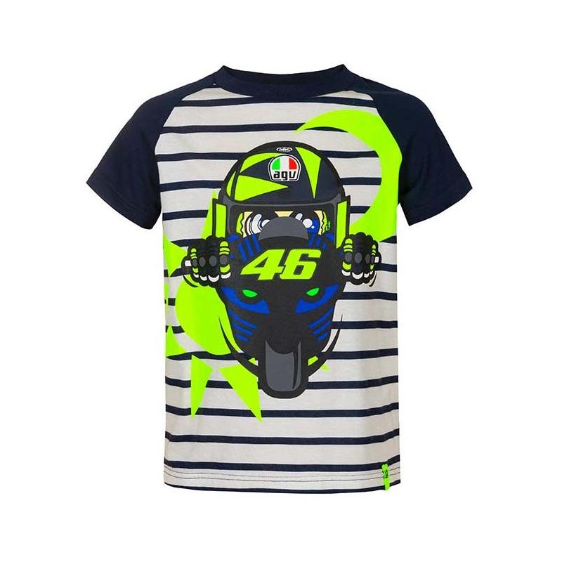 Tee-shirt enfant VR46 Molina blanc rayé- 1/3 ans