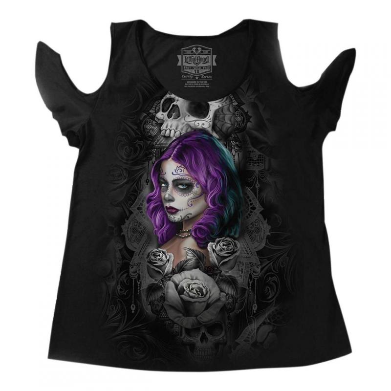 Tee-shirt femme Lethal Threat Reine de coeurs noir- XL