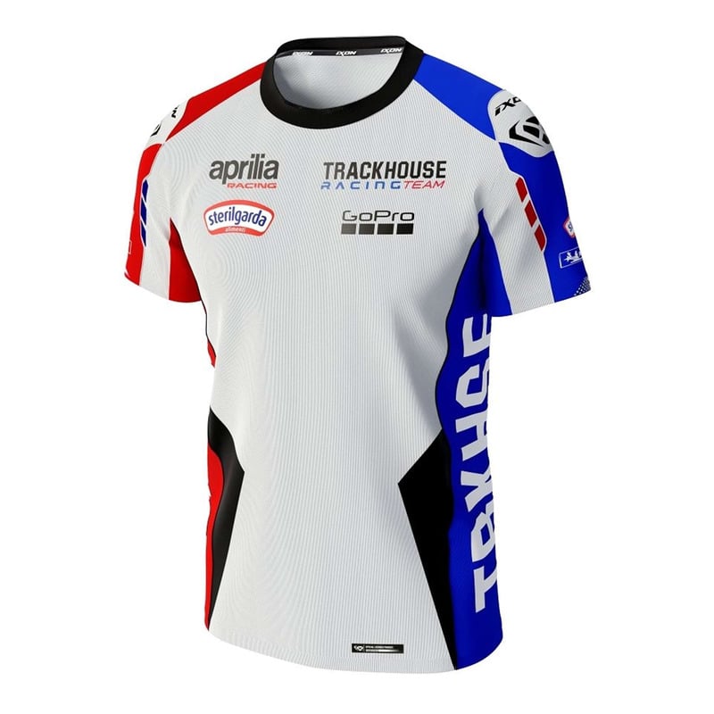Tee-Shirt Ixon Aprilia Trackhouse 2024 blanc/rouge/bleu