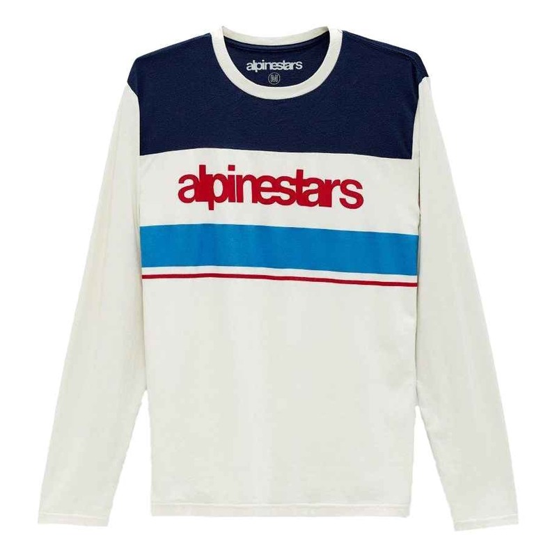 Tee-shirt manches longues Alpinestars Topper LS natural/bleu/rouge- S