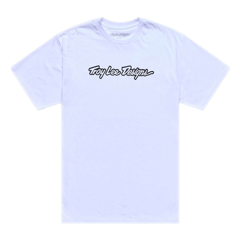 Tee-Shirt Troy Lee Designs Signature blanc/noir