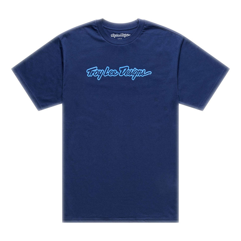 Tee-Shirt Troy Lee Designs Signature navy/aero blue