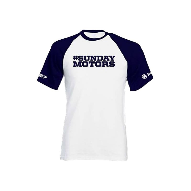 Tee-shirt YCF Sunday Motors blanc/bleu