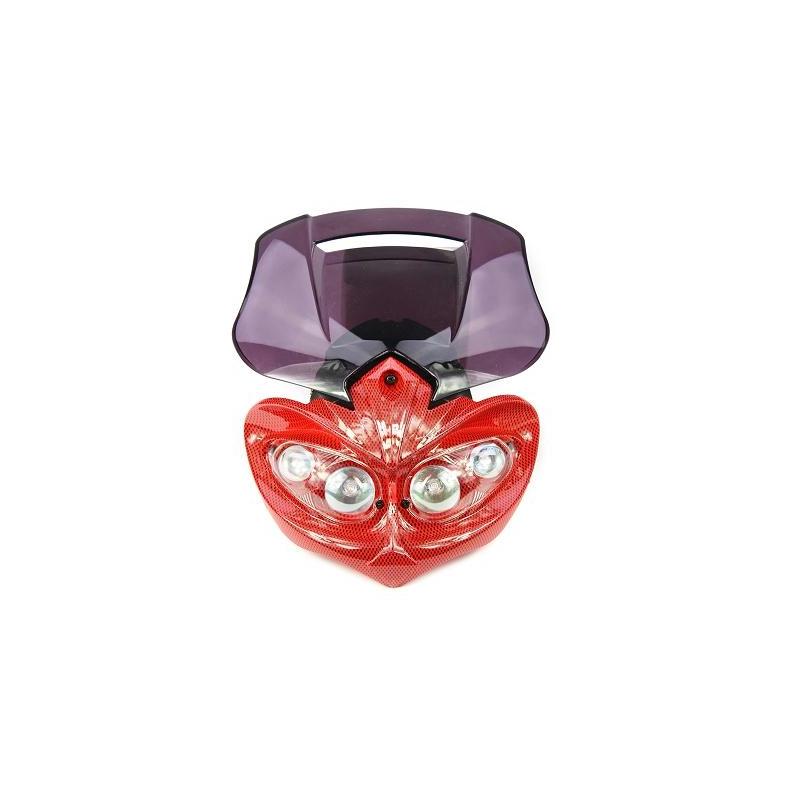 Tête de fourche Manga carbone rouge bulle rouge transparent