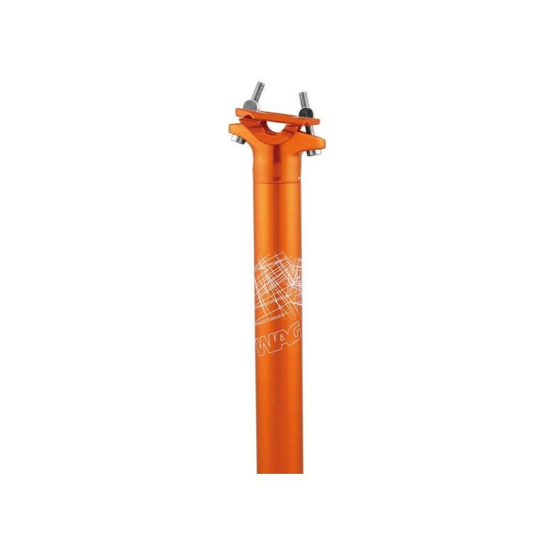 Tige de selle WAG orange en aluminium 31,6 x 350 mm