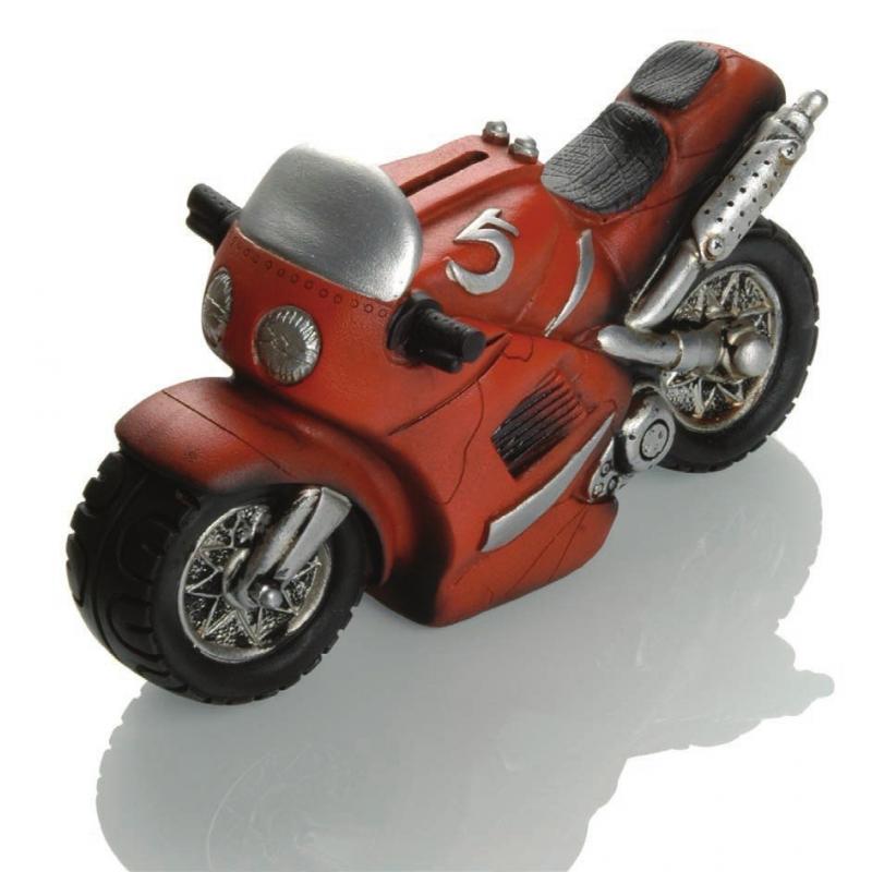 Tirelire Booster Motorbike 21cm rouge