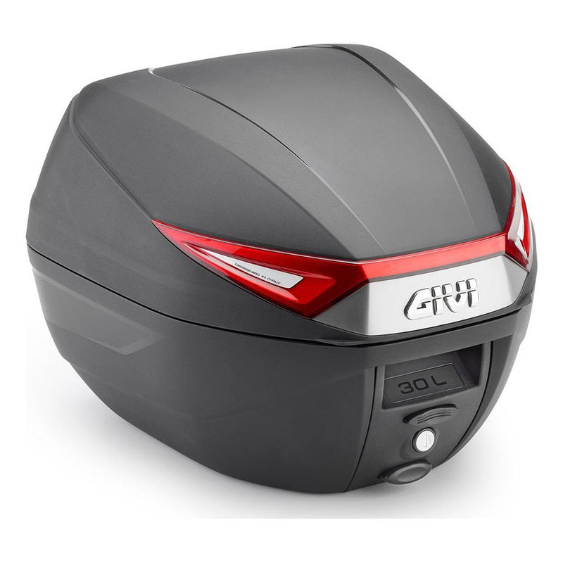 Top case Givi C30 Monolock 30 Litres noir/argent catadioptres rouge