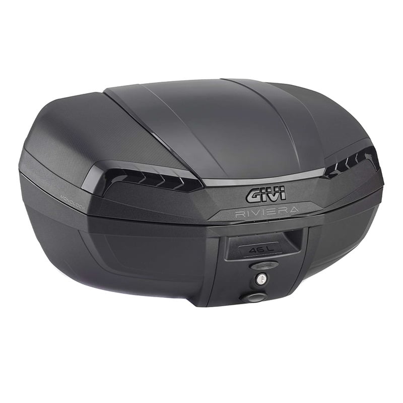 Top case Givi Monolock® E46 Riviera Black Edition 46 L noir satiné/catadioptres fumé