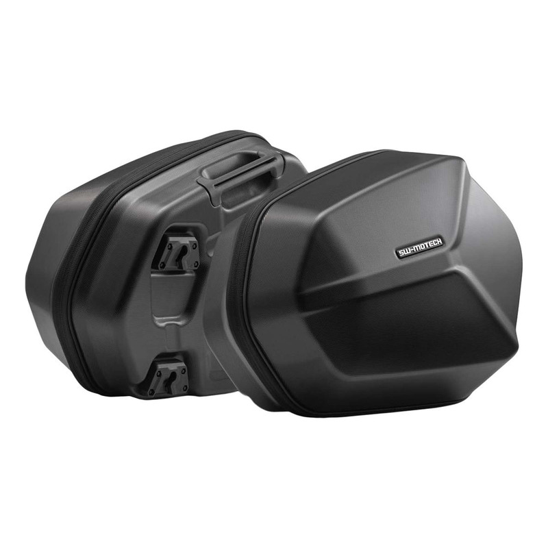 Moto valises laterales universelle aluminium XSX75 + supports Bagtecs noir  ✓ Achetez maintenant !