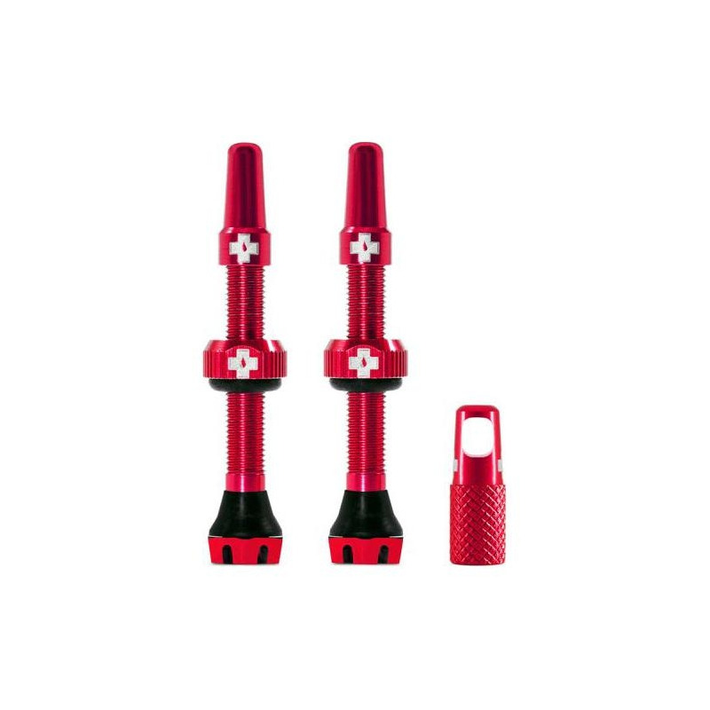 Valves tubeless Muc-Off V2 rouge (paire)