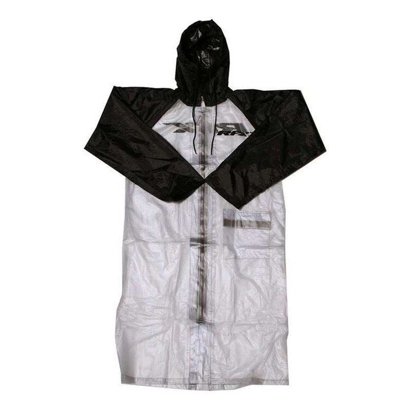 Veste de pluie longue RFX Race trasparent et noir M