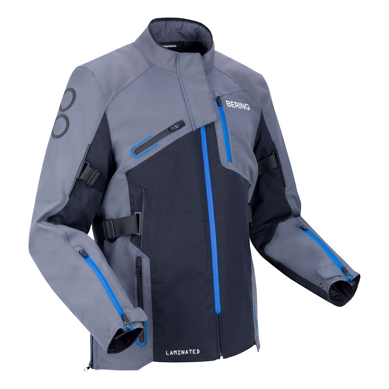 Veste textile Bering Oxygen gris/noir/bleu- S