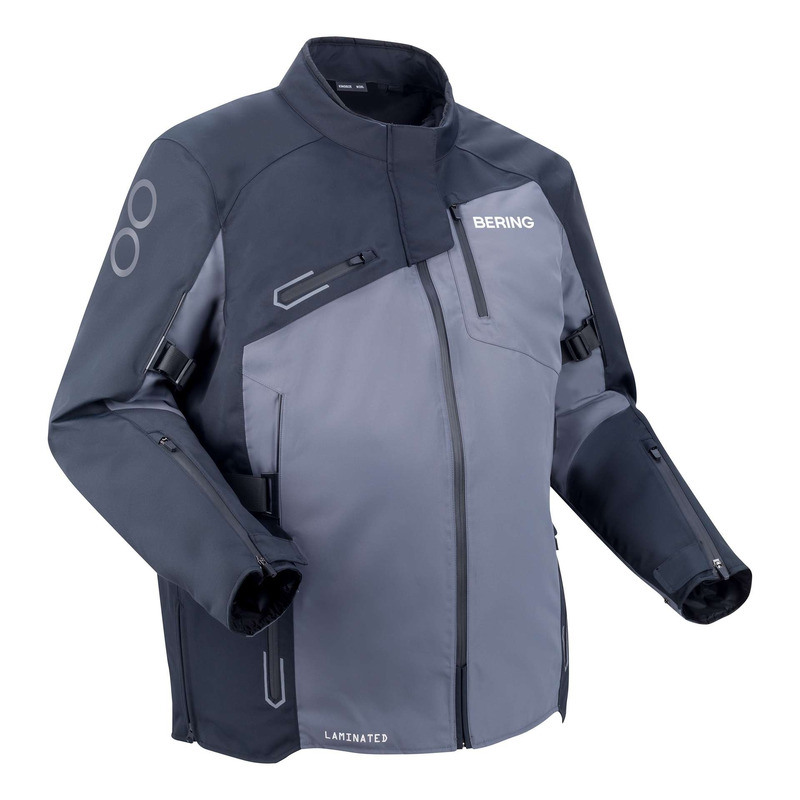 Veste textile Bering Oxygen King Size noir/gris – Grandes tailles